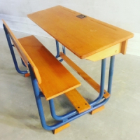 Vintage dubbel schoolbankje nr 9